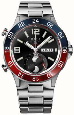 Ball Watch Company Roadmaster Marine GMT 月相（42 毫米）黑色表盘/钛金属和不锈钢表链 DG3220A-S1CJ-BK