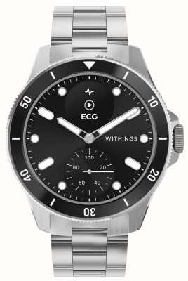 Withings Scanwatch nova - 经过临床验证的混合智能手表（42 毫米）黑色混合表盘/不锈钢 HWA10-MODEL 9-ALL-INT