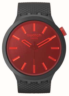 Swatch 午夜模式（47毫米）红色表盘/黑色生物源表带 SB05B111