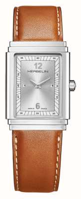 Herbelin 装饰艺术风格（27 毫米）银色表盘/棕色皮表带 17567AP22GD