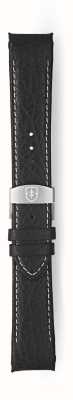 Elliot Brown 荔枝纹黑色皮革白色缝线折叠表带仅 22 毫米表带 STR-L17