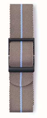 Elliot Brown 男式 22 毫米沙漠棕色织带，带蓝色条纹，仅限标准长度肩带 STR-N11