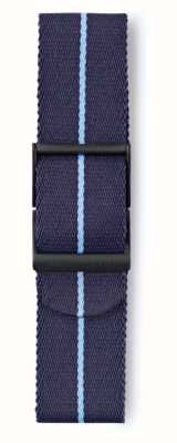 Elliot Brown 22 毫米深蓝色织带，带蓝色条纹，仅限标准长度肩带 STR-N12