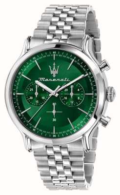 Maserati 男士 epoca（42 毫米）绿色计时表盘/不锈钢表链 R8873618033