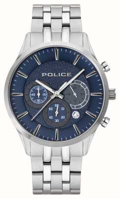 Police Cage石英多功能（44毫米）蓝色计时表盘/不锈钢表链 PEWJI2194301
