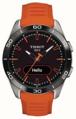Tissot T-Touch Connect 运动款（43.75 毫米）黑色混合表盘/橙色硅胶表带 T1534204705102