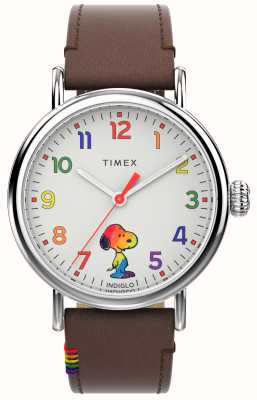 Timex 标准花生爱（40毫米）白色表盘/棕色皮表带 TW2W53900