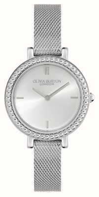 Olivia Burton 复古珠子（30mm）银色表盘/不锈钢网状手链 24000160