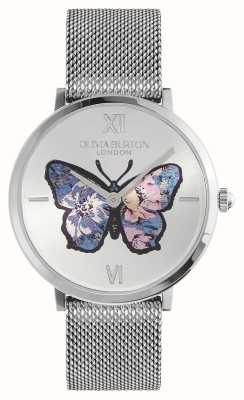 Olivia Burton Signature Butterfly（35mm）银色蝴蝶表盘/不锈钢网状表链 24000146