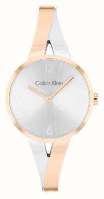 Calvin Klein 女士 Joyful 款（30 毫米）银色表盘/双色不锈钢手镯 25100028