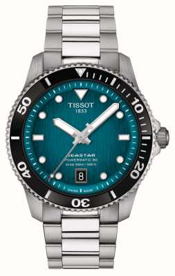 Tissot 男式 seastar 1000 powermatic 80（40 毫米）蓝色表盘/不锈钢表链 T1208071109100