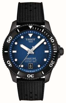 Tissot Seastar 1000 powermatic 80（40 毫米）渐变蓝色表盘/黑色橡胶表带 T1208073704100