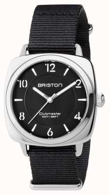 Briston 男女皆宜的 clubmaster 别致的黑色钢带北约表带 17536.S.L.1.NB