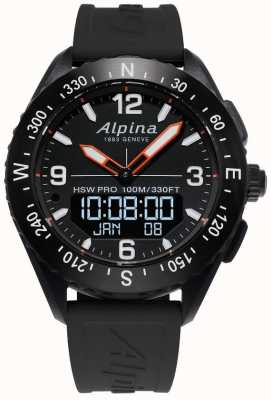 Alpina Alpinerx 智能手表黑色橡胶表带 AL-283LBB5AQ6