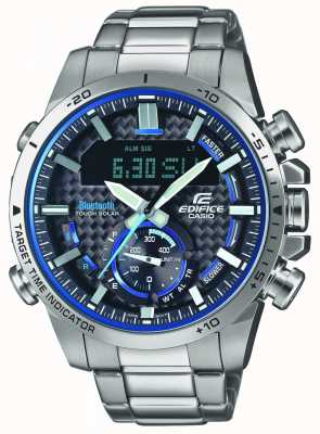 Casio 大厦蓝牙膝上计时器不锈钢蓝色口音 ECB-800D-1AEF