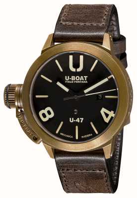 U-Boat Classico U-47古铜色自动棕色皮革表带 7797