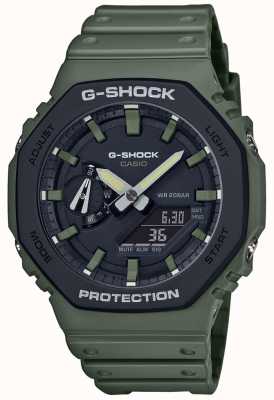 Casio G-shock |碳芯|绿色橡胶表带|数字显示 GA-2110SU-3AER