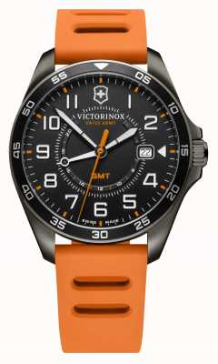 Victorinox |外勤人员 |格林威治标准时间 |橙色橡胶表带|黑色表盘 | 241897