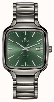 RADO 真方形自动上链（38毫米）绿色表盘/黑色等离子高科技陶瓷表链 R27077312