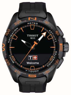 Tissot T-Touch 连接太阳能 PVD ​​钛金属（47.5 毫米）黑色表盘/黑色合成表带 T1214204705104