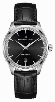 Hamilton Jazzmaster 自动上链（40 毫米）黑色表盘/黑色皮表带 H32475730
