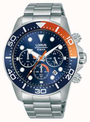 Lorus 男士 |计时码表|蓝色表盘|不锈钢手链 RT345JX9