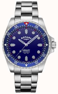 Rotary 男装 |亨利 |自动 |蓝色表盘 |不锈钢手链 GB05136/05