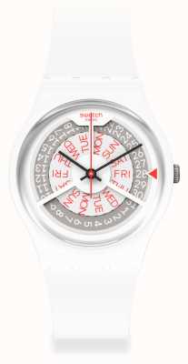 Swatch N-西格玛白|白色硅胶表带|灰色/白色表盘 GW717