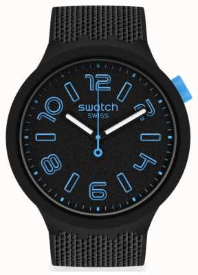 Swatch 深层混凝土|大胆黑色硅胶表带|黑色表盘 SO27B118