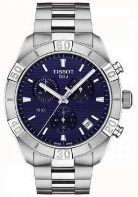Tissot Pr100运动|计时码表|蓝色表盘|不锈钢手链 T1016171104100