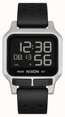 Nixon 热 |黑色穿孔橡胶表带 A1320-008