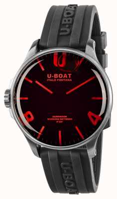 U-Boat 暗月44mm红玻璃|不锈钢|黑色橡胶表带 8465/A