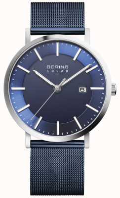Bering 太阳能男士蓝色表盘日期手表 15439-307