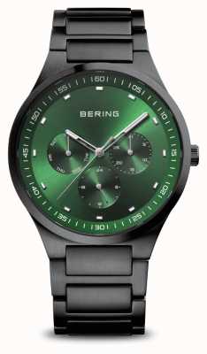 Bering 经典 |男装|拉丝黑|绿色表盘 11740-728