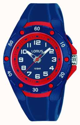 Lorus 儿童款 100m（36mm）蓝色+红色表盘/蓝色硅胶 R2373NX9