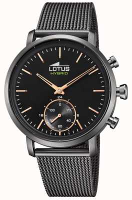 Lotus 混合连接智能手表 |黑色表盘|黑色钢网手链 L18806/1