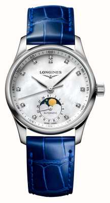 LONGINES Master 系列女士蓝色皮革表带 L24094870