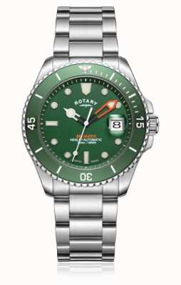 Rotary 男士亨利 seamatic 自动绿色表盘手表 GB05430/24