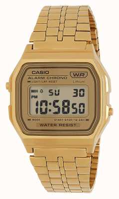 Casio 复古风格镀金离子数字手表 A158WETG-9AEF