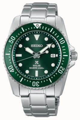 Seiko Prospex 紧凑型太阳能 38.5 毫米绿色表盘手表 SNE583P1