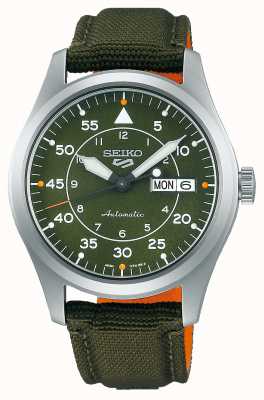Seiko 5运动飞行器自动绿色表盘绿色表带手表 SRPH29K1