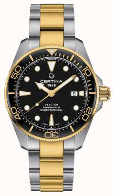 Certina Ds action diver 43mm powermatic 80 black tone 手链 C0326072205100