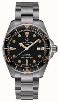 Certina Ds action 潜水员 43mm powermatic 80 钛黑色表盘 C0326074405100