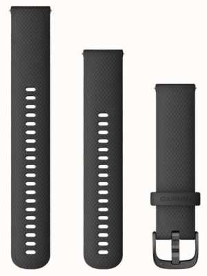 Garmin 快速释放表带（20 毫米）黑色硅胶/板岩硬件 - 仅表带 010-12932-11