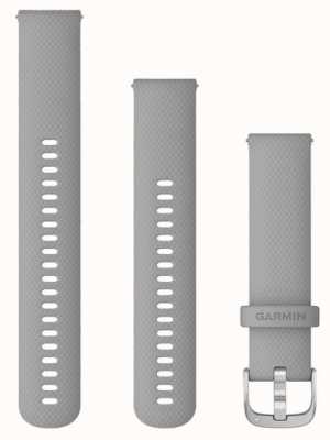Garmin 快拆表带（20 毫米）粉灰色硅胶/银色五金件 - 仅表带 010-12924-00