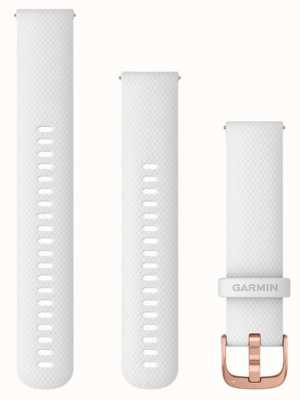 Garmin 快速释放表带（20 毫米）白色硅胶/玫瑰金硬件 - 仅表带 010-12924-10