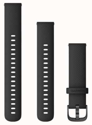 Garmin 快速释放表带（18 毫米）黑色硅胶/板岩硬件 - 仅表带 010-12932-01