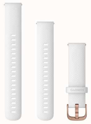 Garmin 快拆表带（18 毫米）白色硅胶/玫瑰金硬件 - 仅表带 010-12932-0F