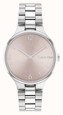Calvin Klein 粉色太阳纹表盘不锈钢表链 25200129