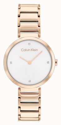 Calvin Klein T-bar 腕表 玫瑰金不锈钢表链 25200140
